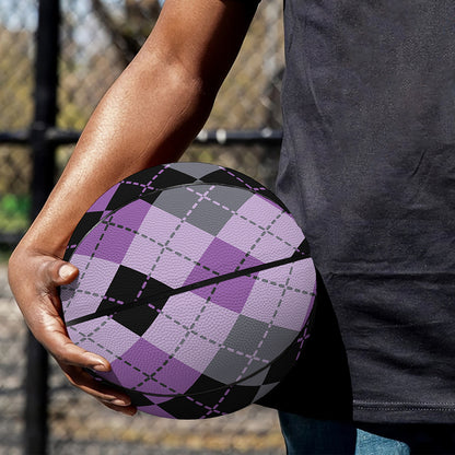 Black Grey And Violet Argyle Print Basketball