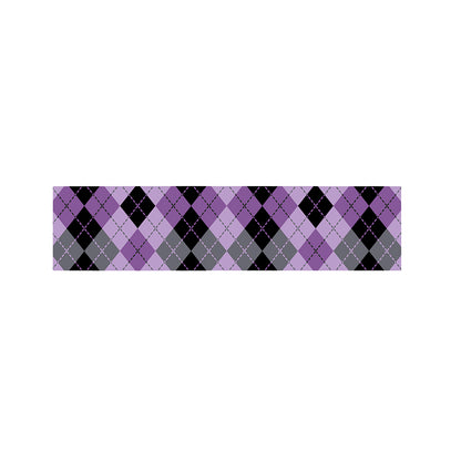 Black Grey And Violet Argyle Print Bed Runner