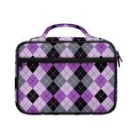 Black Grey And Violet Argyle Print Briefcase Bible Bag