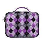 Black Grey And Violet Argyle Print Briefcase Bible Bag