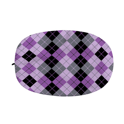 Black Grey And Violet Argyle Print Car Side Mirror Covers