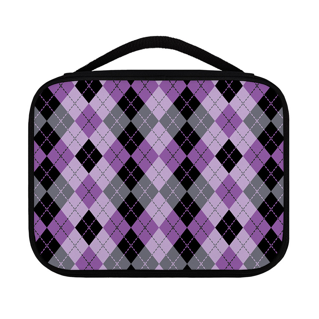 Black Grey And Violet Argyle Print Classic Bible Case