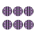 Black Grey And Violet Argyle Print Coaster Set