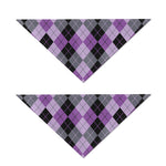 Black Grey And Violet Argyle Print Dog Bandana