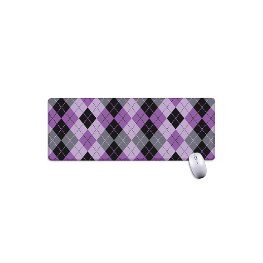 Black Grey And Violet Argyle Print Extended Mouse Pad