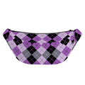 Black Grey And Violet Argyle Print Fanny Pack