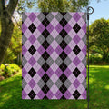 Black Grey And Violet Argyle Print Garden Flag