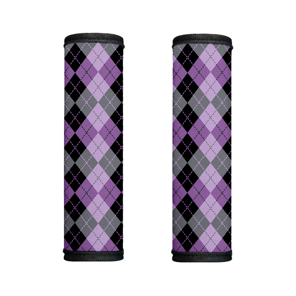 Black Grey And Violet Argyle Print Handle Covers