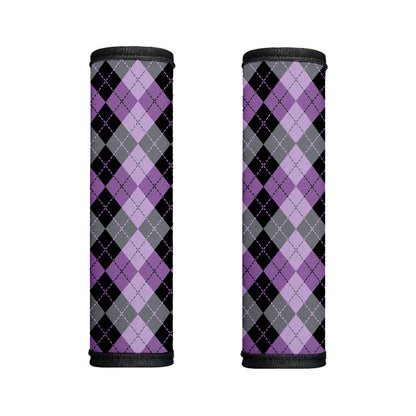 Black Grey And Violet Argyle Print Handle Covers