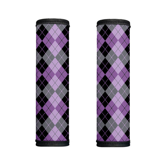 Black Grey And Violet Argyle Print Handle Covers