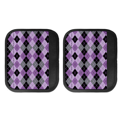 Black Grey And Violet Argyle Print Handle Covers