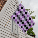 Black Grey And Violet Argyle Print House Flag