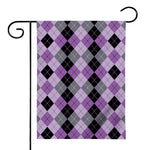Black Grey And Violet Argyle Print House Flag