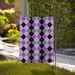 Black Grey And Violet Argyle Print House Flag