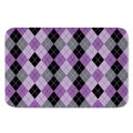Black Grey And Violet Argyle Print Indoor Door Mat