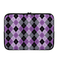 Black Grey And Violet Argyle Print Laptop Sleeve