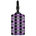 Black Grey And Violet Argyle Print Luggage Tag