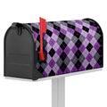 Black Grey And Violet Argyle Print Mailbox Cover