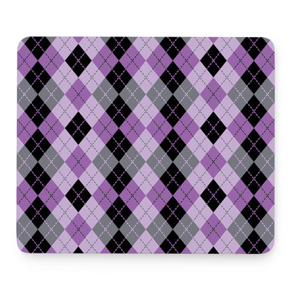 Black Grey And Violet Argyle Print Mouse Pad