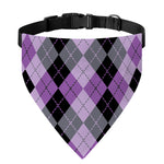 Black Grey And Violet Argyle Print Over The Collar Dog Bandana