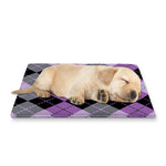 Black Grey And Violet Argyle Print Pet Cooling Mat Cover