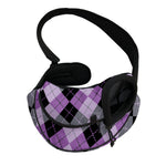 Black Grey And Violet Argyle Print Pet Sling Carrier