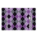 Black Grey And Violet Argyle Print Placemat