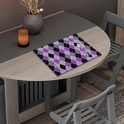 Black Grey And Violet Argyle Print Placemat