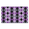 Black Grey And Violet Argyle Print Polyester Doormat