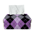 Black Grey And Violet Argyle Print Rectangle Tissue Box Cover