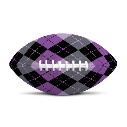 Black Grey And Violet Argyle Print Rugby Ball