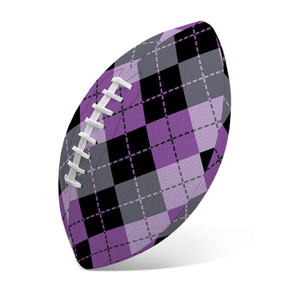 Black Grey And Violet Argyle Print Rugby Ball