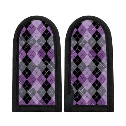 Black Grey And Violet Argyle Print Skillet Handle Cover