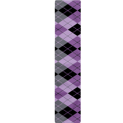Black Grey And Violet Argyle Print Table Runner