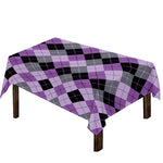 Black Grey And Violet Argyle Print Tablecloth