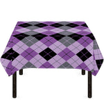Black Grey And Violet Argyle Print Tablecloth