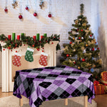 Black Grey And Violet Argyle Print Tablecloth