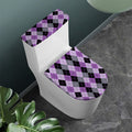 Black Grey And Violet Argyle Print Toilet Lid And Tank Cover Set