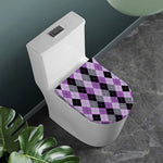Black Grey And Violet Argyle Print Toilet Lid Cover