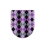 Black Grey And Violet Argyle Print Toilet Lid Cover