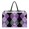 Black Grey And Violet Argyle Print Utility Tote Bag