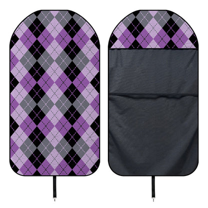 Black Grey And Violet Argyle Print Waterproof Car Seat Cover