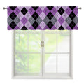 Black Grey And Violet Argyle Print Window Valance