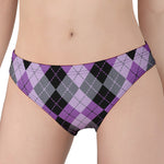 Black Grey And Violet Argyle Print Women's Panties