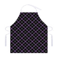 Black Grey Blue And Pink Tartan Print Adjustable Apron