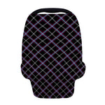 Black Grey Blue And Pink Tartan Print Baby Seat Cover