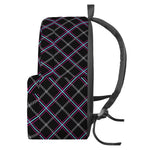 Black Grey Blue And Pink Tartan Print Backpack