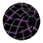 Black Grey Blue And Pink Tartan Print Basketball