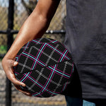 Black Grey Blue And Pink Tartan Print Basketball