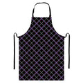 Black Grey Blue And Pink Tartan Print Bib Apron With Pocket